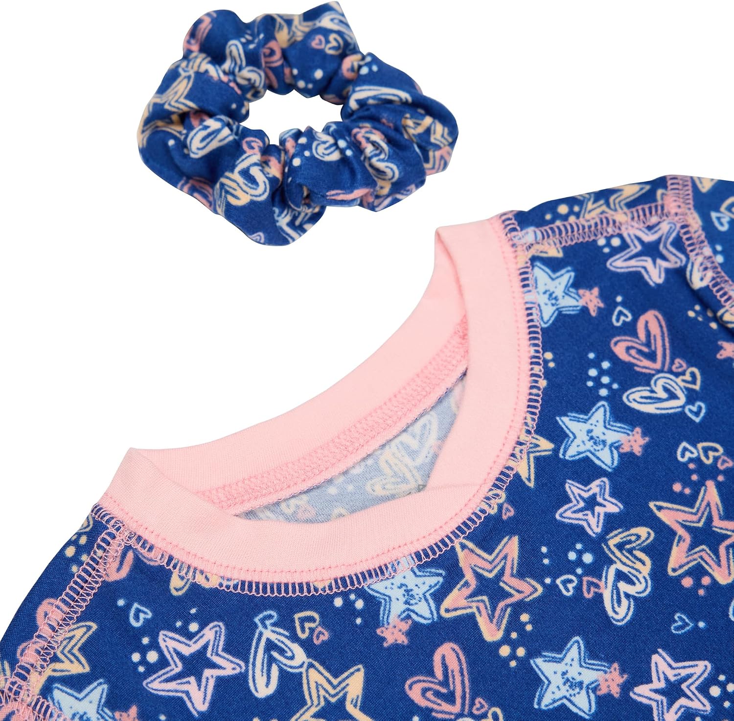TAHARI Girls' Long Sleeve Top and Pants Pajama Set With Accessory