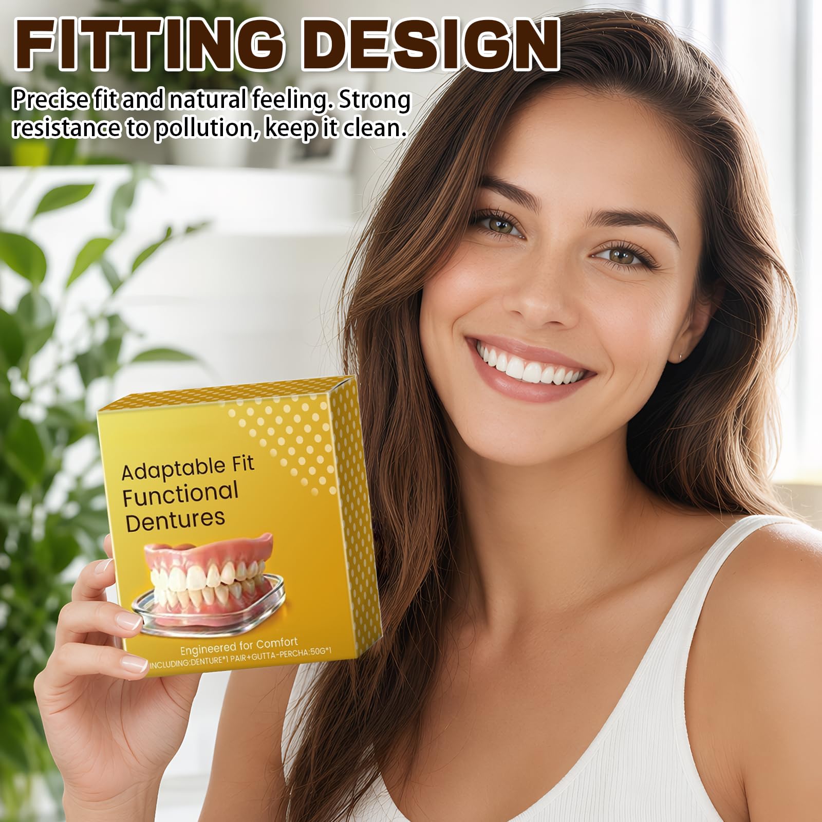 Set completo di protesi dentali di alta qualità, riutilizzabili, con seduta flessibile, comoda da indossare, effetto naturale