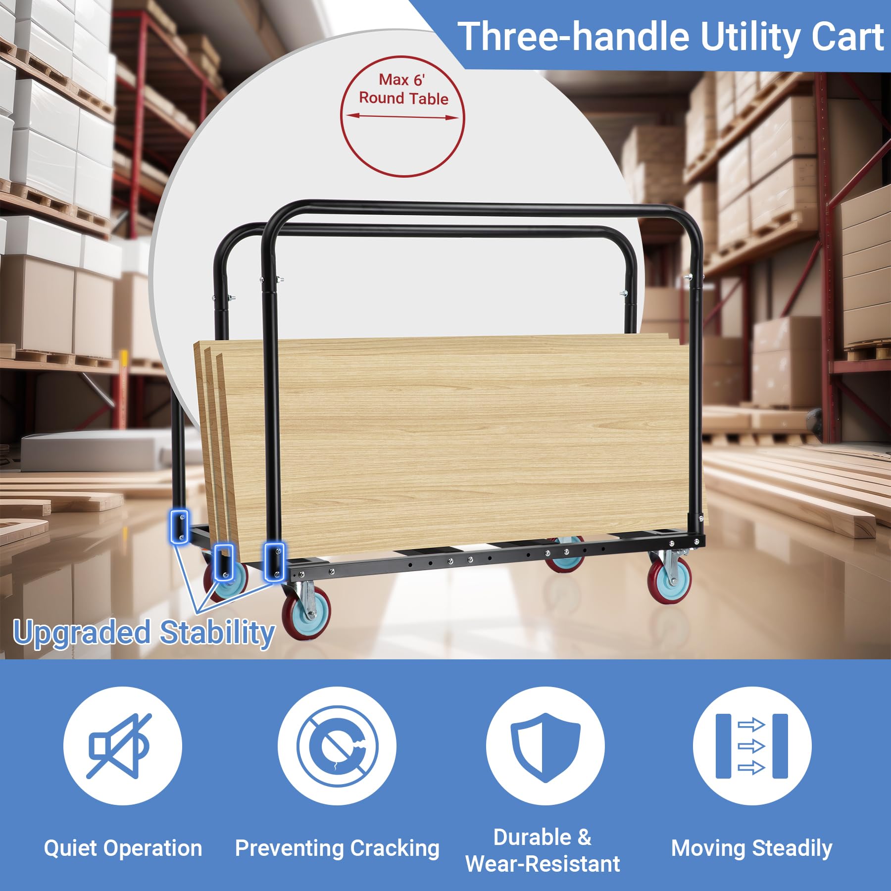 Heavy Duty Folding Table Cart - 2000 lb Capacity -2
