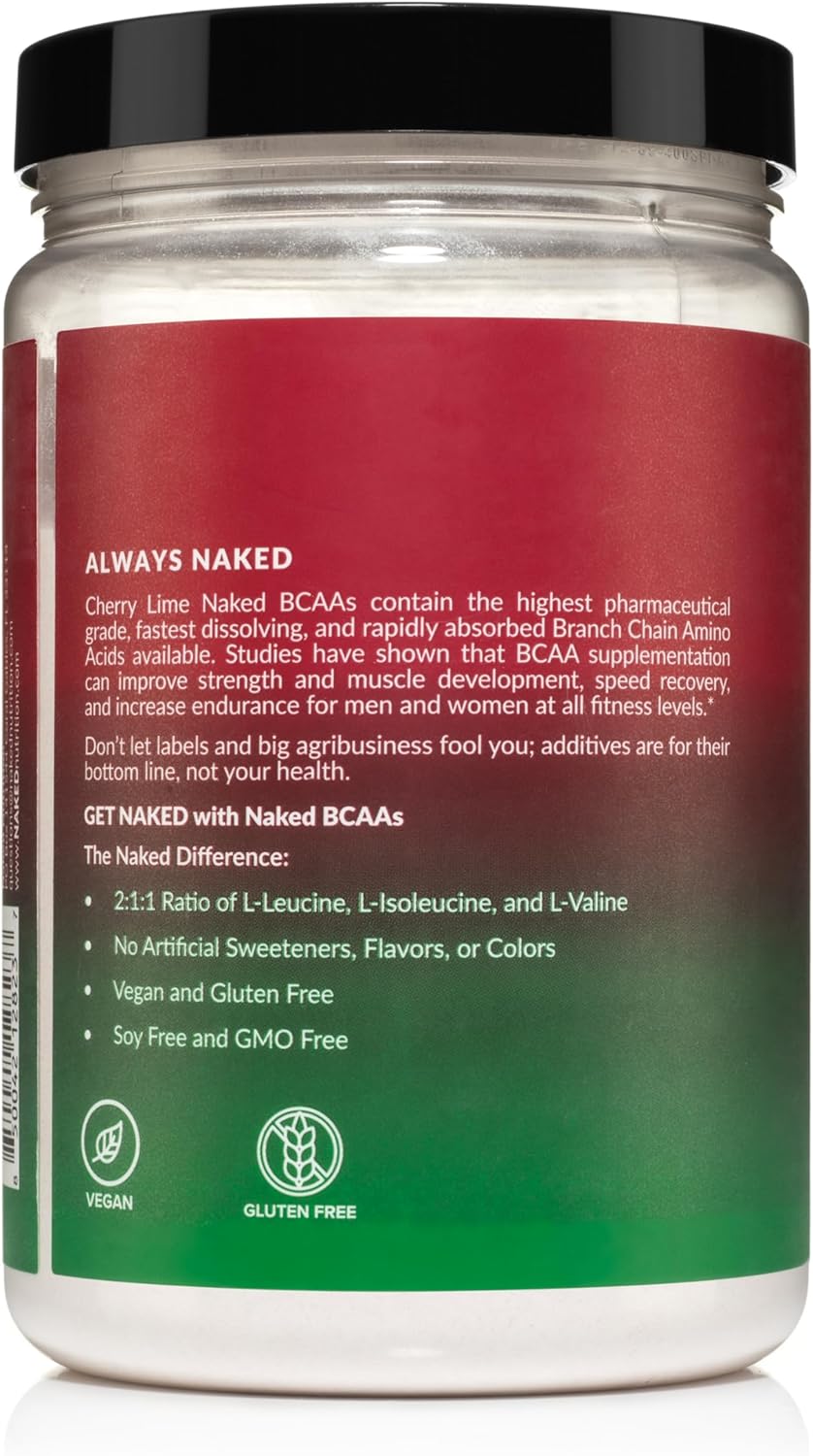 NAKED Cherry Lime BCAAs Amino Acids Powder, 100% Pure 2:1:1 Formula, Vegan Branched Chain Amino Acids, Instantized All Natural BCAA Powder Supplement - 501 Grams, 34 Servings - Image 5