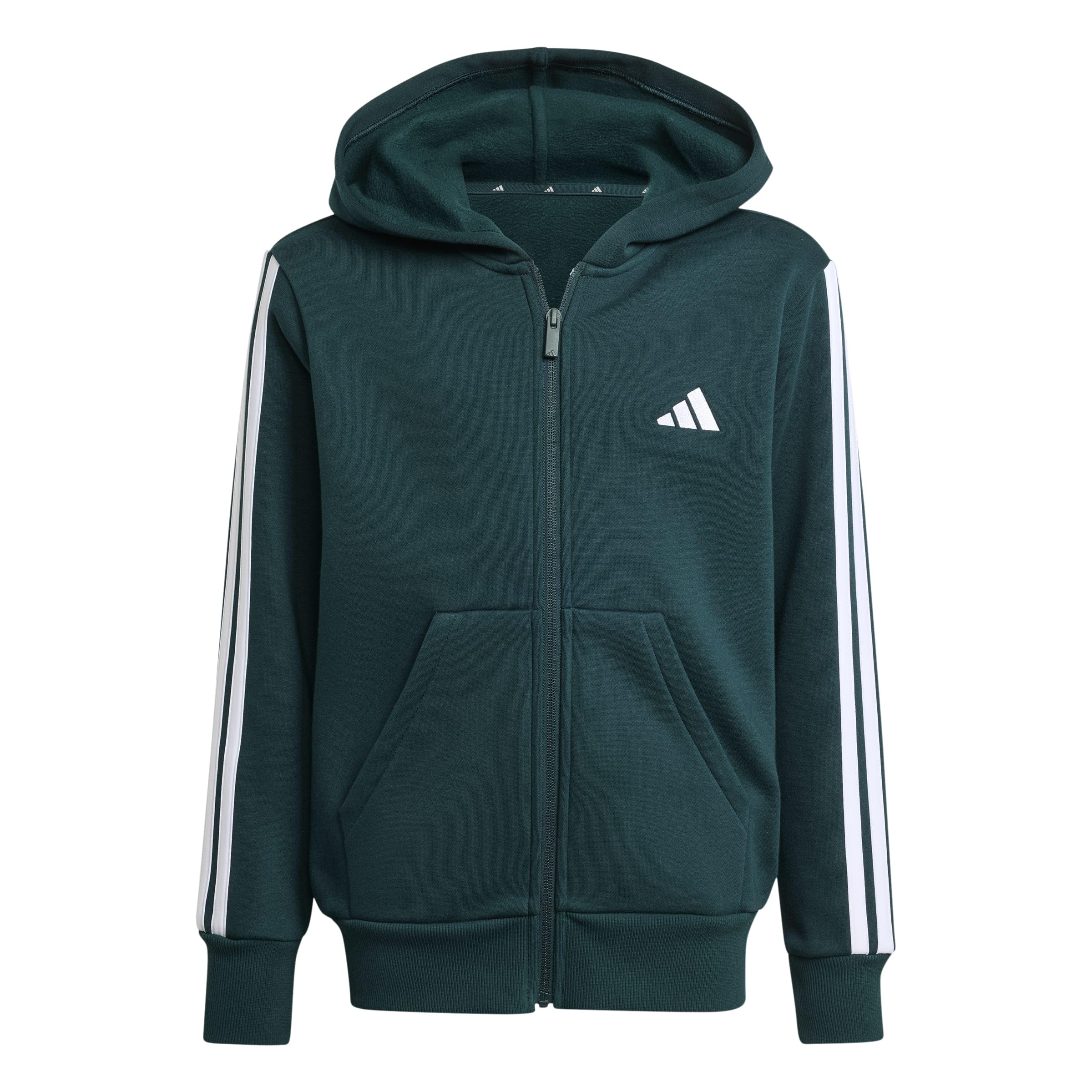 Adidas Mixte Enfant Essentials Full Zip Hoodie, Aurora Ivy/White, 15-16 Years