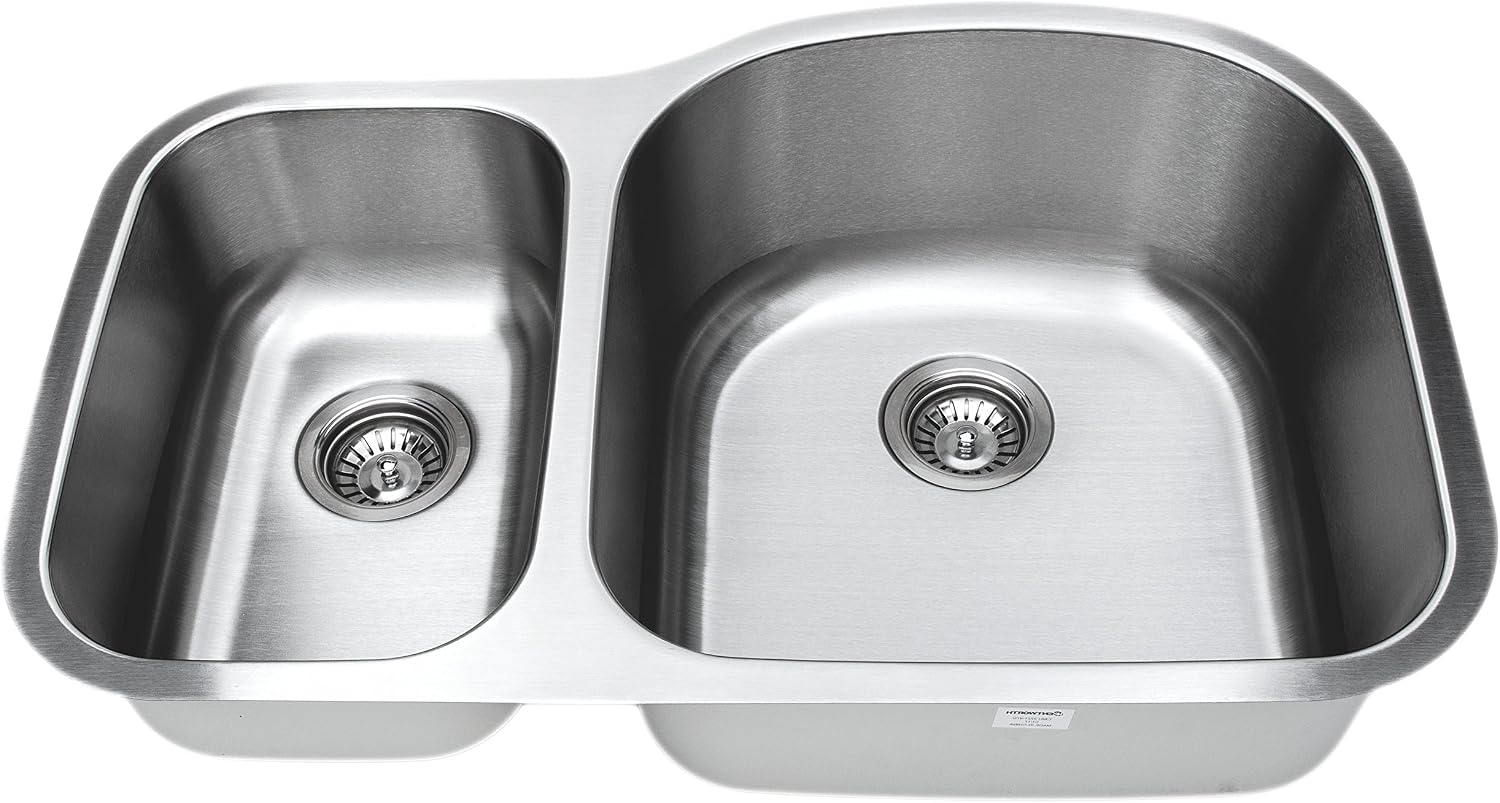 Amаzоn Crаzу 🔥 Dеаlѕ Wells Sinkware CMU3221-79D Craftsmen Series Stainless Steel Kitchen Sink, 32 40/60 D-shape, Brushed Matte Finish