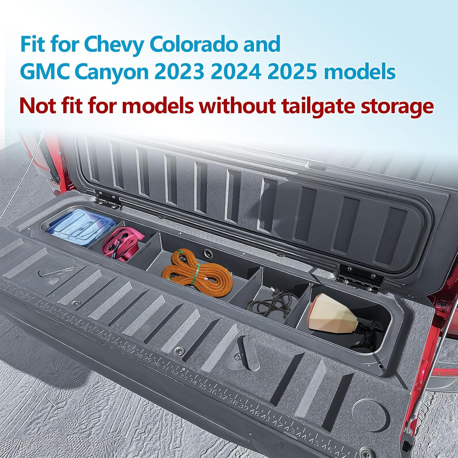 EDBETOS Tailgate Organizer Divider and Dashboard Organizer Tray Compatible with 2023 2024 2025 Chevy Colorado & GMC Canyon Accessories