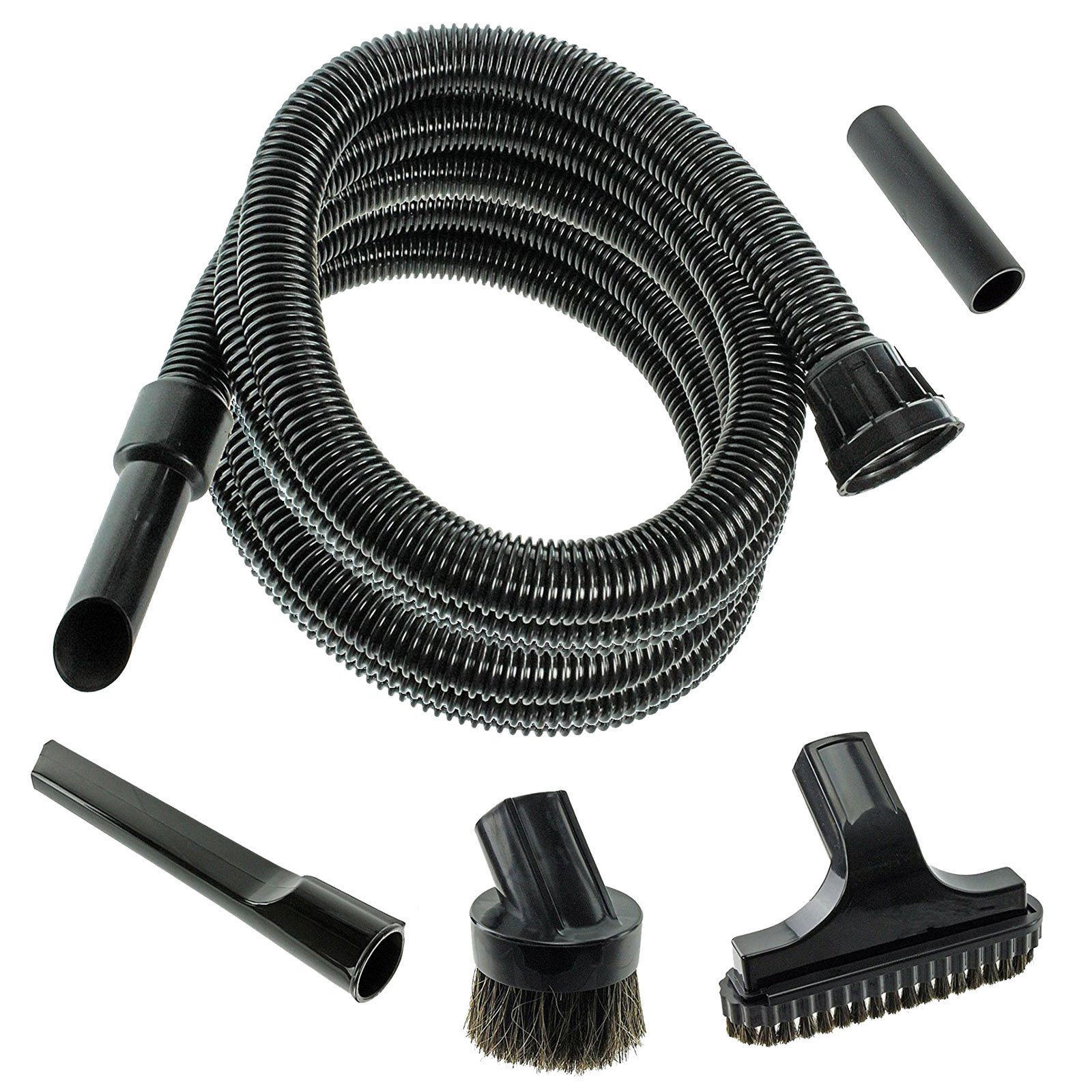 Spares2go Black Extra Long Hoover Hose Pipe & Mini Tools Kit For Numatic Henry Hetty Etc Vacuum Cleaner (5M Hose)