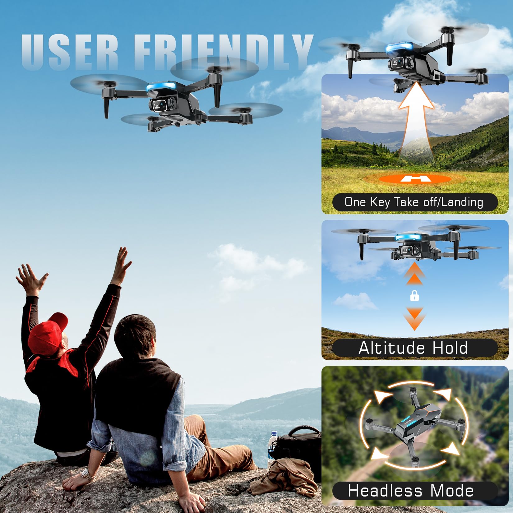 Amazon.com: Drone with Camera, 1080P FPV Foldable Drone with