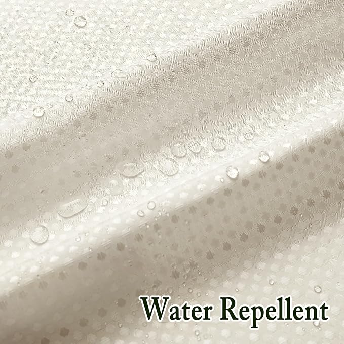 Gibelle No Hook Waffle Weave Shower Curtain with Snap-in Fabric Liner Set for Bathroom, Hotel Style with Mesh Top Window, Waterproof & Washable, Ivory, 72x74