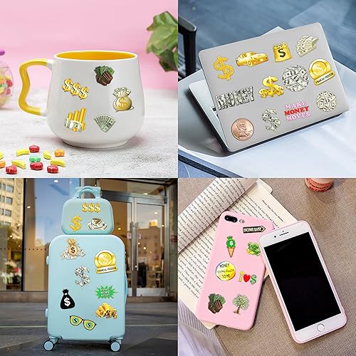 Miniatura 6 de 96 piezas de tatuajes temporales divertidos tatuajes para dinero, tarro de dinero, calcomanías con símbolos temáticos para decoración de fiesta de