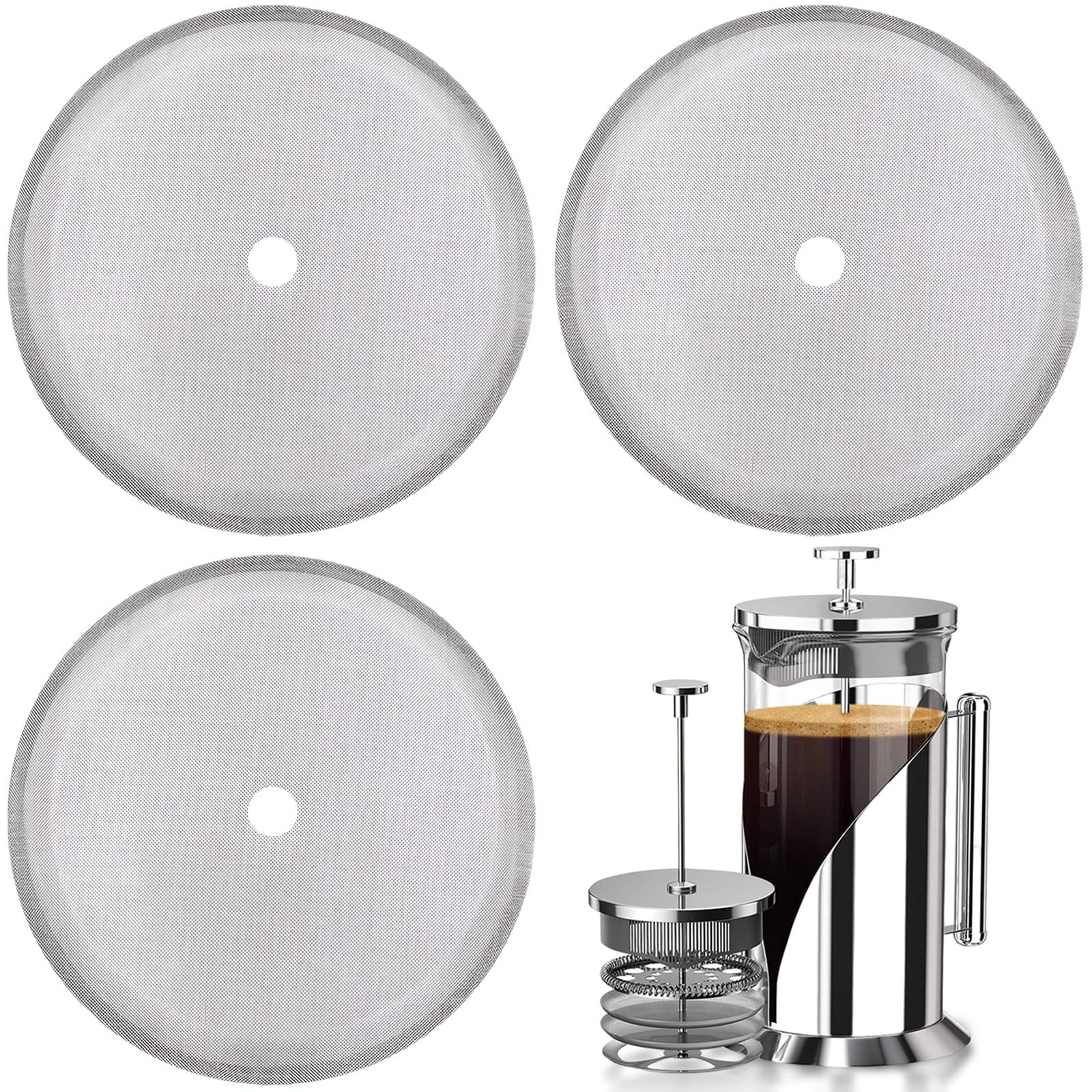 Sponsored Ad – 3 Pack 2.75in Cafetiere Mesh Coffee Press Filter Mesh Replacement Stainless Steel Cafetiere Filter French Press Replacement Filter Screen Coffee Filters for 12 OZ/ 350 ml