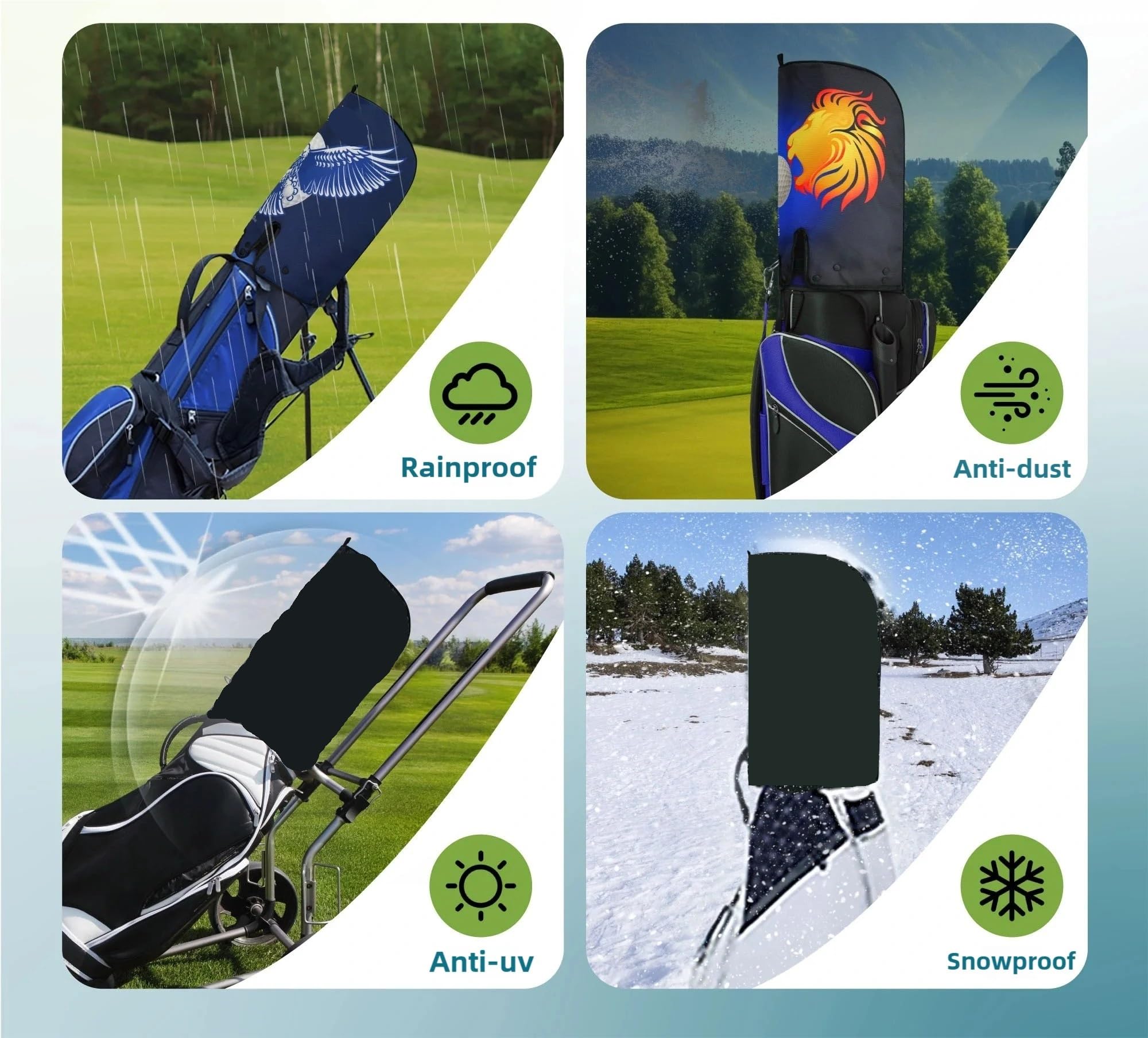Abdeckung Golfbag Golftaschen-Abdeckung, Schlägerschutz, Robustes Zubehör, staubdichtes Regenhauben-Umhang, gepolstert for Outdoor-Reisen