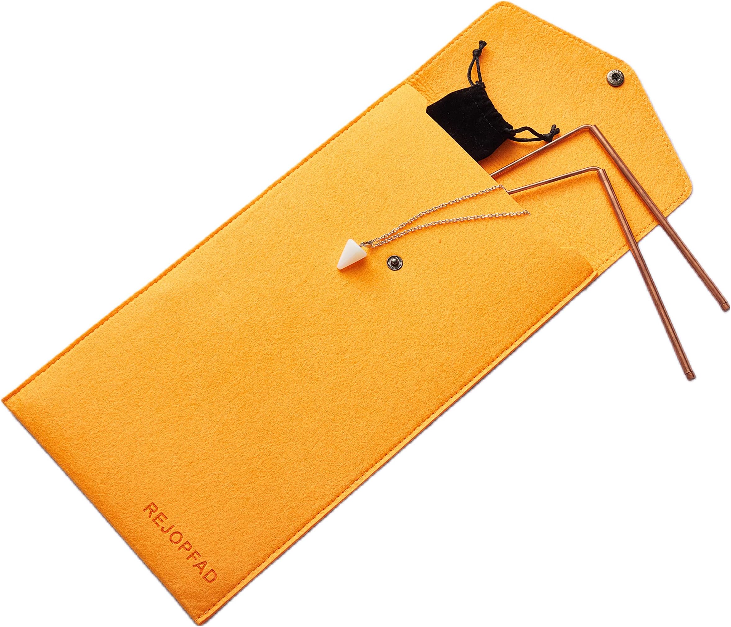 Dowsing Rods Copper - 99.9% Copper Dowsing Rods and Dousing Pendulum with Bag - Ghost Hunting, Water Witching, Spirit Divining etc.