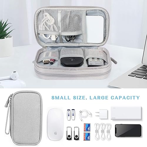 Miniatura 6 de FYY Organizador electrónico, 2 piezas Bolsa organizadora de cables de viaje, accesorios electrónicos, funda de transporte portátil, impermeable,