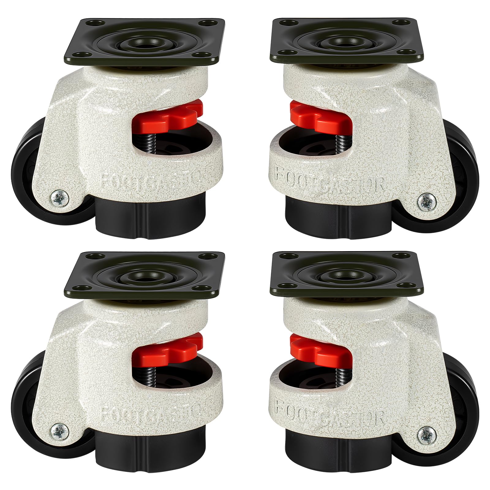 SUNNYNEST 4Pcs Castor Wheels Set Heavy-Duty Levelling Caster Wheels Set Load Capacity Steel Plate Swivel Casters