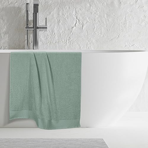 Vista 466 de GLAMBURG Juego de 6 toallas de 100% algodón ultra suave, contiene 2 toallas de baño de 28 x 55 pulgadas, 2 toallas de mano de 16 x 24 pulgadas y 2