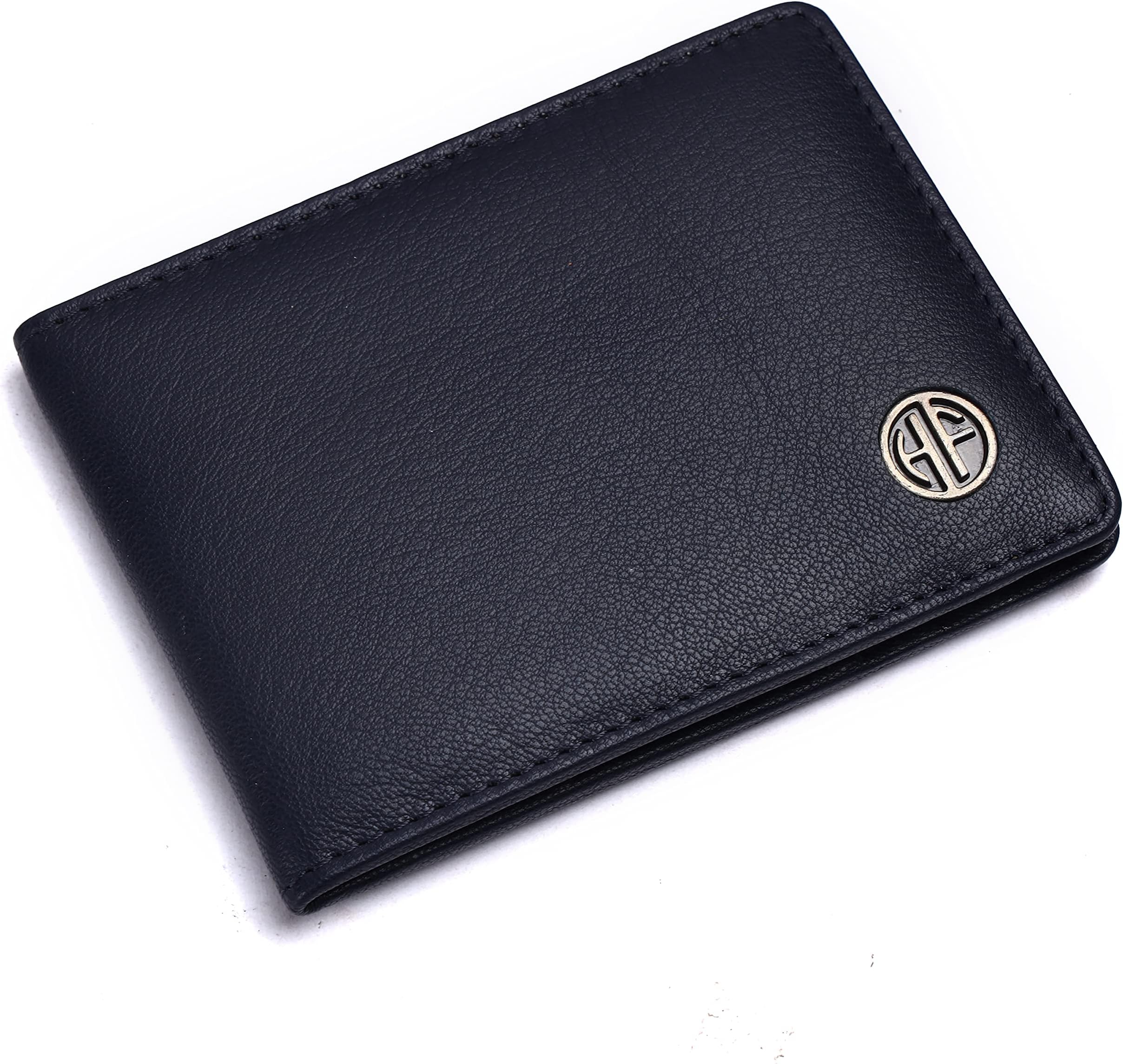 Genuine Leather Slim Wallet for Men, Blue | RFID Protected Leather Wallets for Men | Mens Wallet with 6 Card Slots Card Container | Gift for Valentine Day, Fathers Day, Birthday