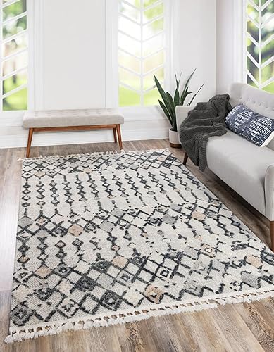 Unique Loom Cherokee Collection - Alfombra rectangular Clemson (2' x 3' 1", rectangular, arenamarfil)
