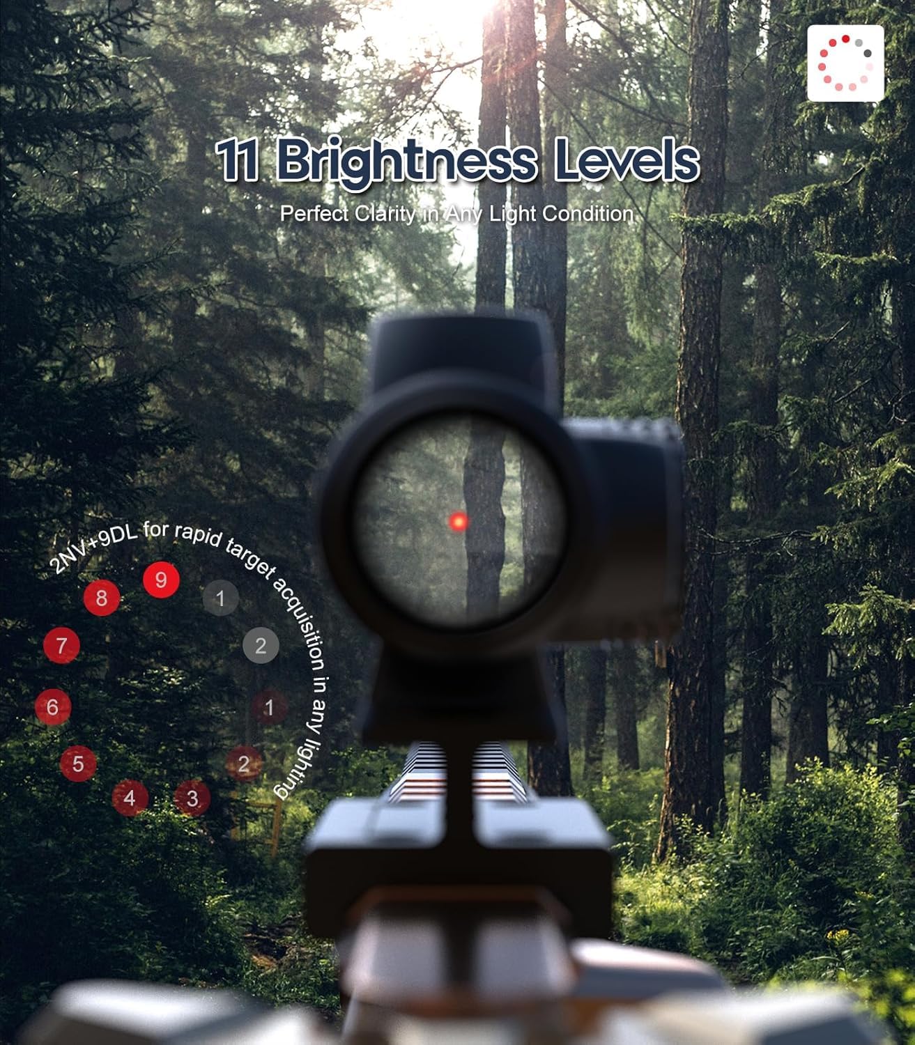 Feyachi V90 2MOA Mira de Punto Rojo para Airsoft Deportivo