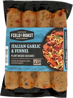Field Roast Italian Garlic & Fennel Plant-Based Sausages, Vegan Grain Meat, 25g Protein, Frozen 12.95oz