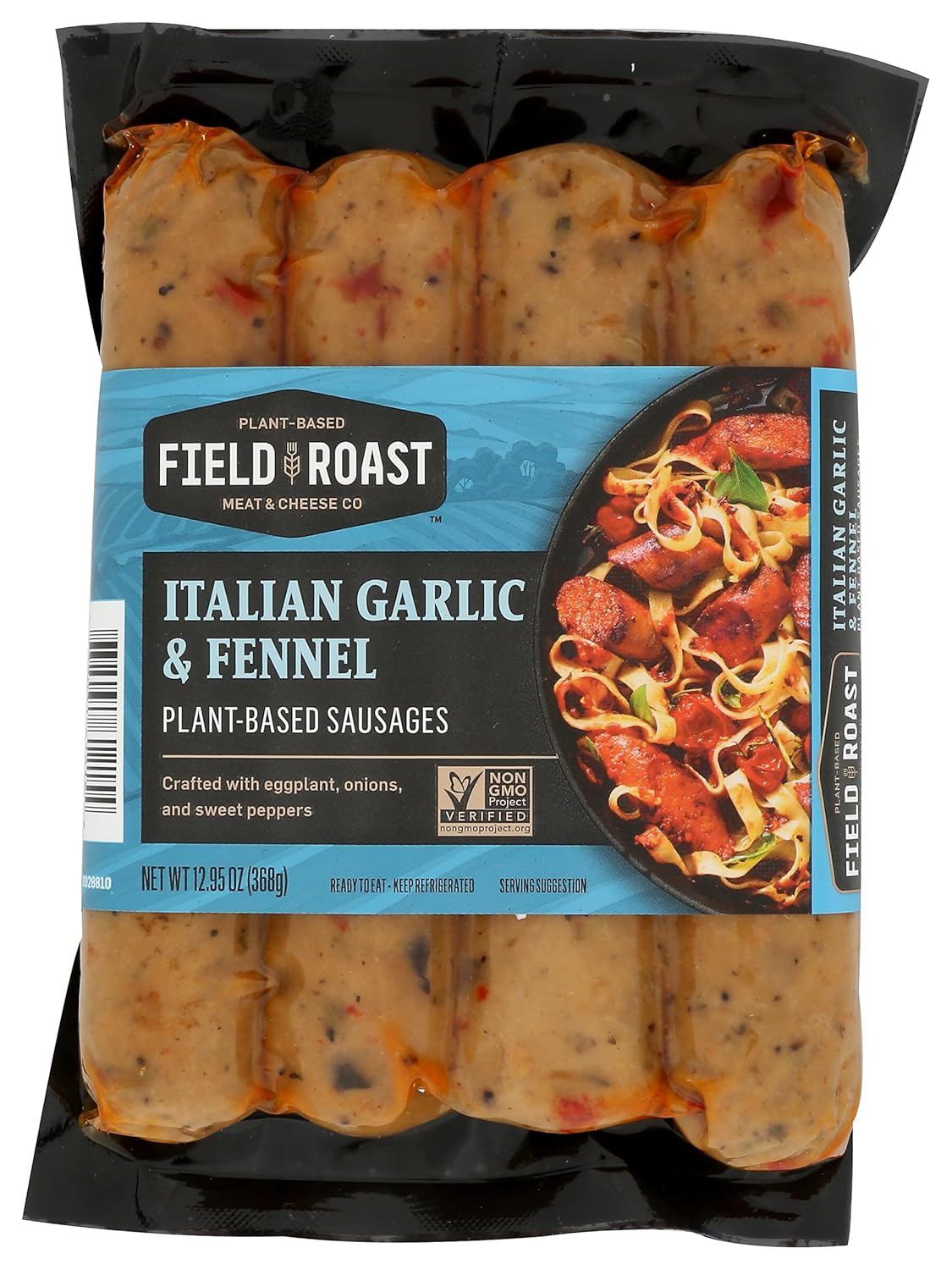 Field Roast Italian Garlic & Fennel Plant-Based Sausages, Vegan Grain Meat, 25g Protein, Frozen 12.95oz