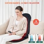 Snailax Vibration Back Massager with Heat, Seat Massager, 8 Vibrating Motors & 5 Modes, Chair Massage Cushion, Office, Gifts for Women Men