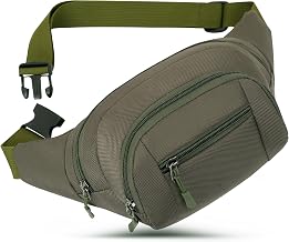 Fanny Packs Men Women Waterproof Walking Camping Travel Hiking and Outdoor Activities, Olive, Running Fanny Packs