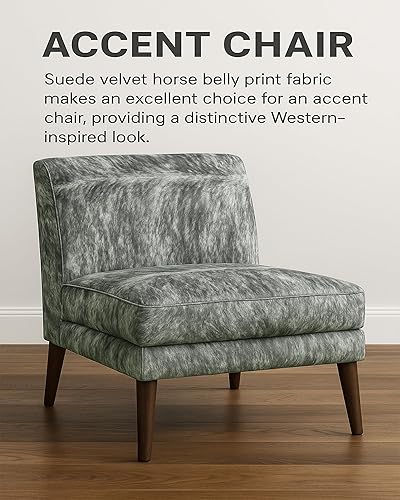 Vista 31 de The Yard - Tela de terciopelo de gamuza con estampado de vaca, 54 pulgadas de ancho, vendido por The Yard (negro)