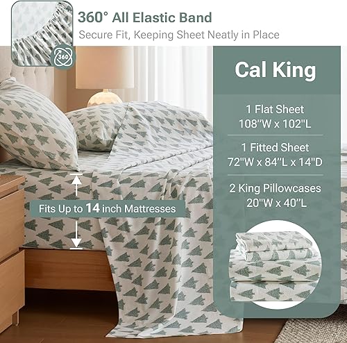 Vista 100 de True North by Sleep Philosophy - Juego de ropa de cama acogedora de franela 100% algodón, estampado de animales y estrellas, lindo, ultrasuave