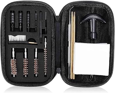 UrbanX Universal Handgun Cleaning kit for .22Cal,.357Cal,.38 Cal,9mm,.45 Caliber Pistol Cleaning Gun Maintenance System Kit Bronze Bore Brush and Jags Tips with Organized Zippered Compact Case