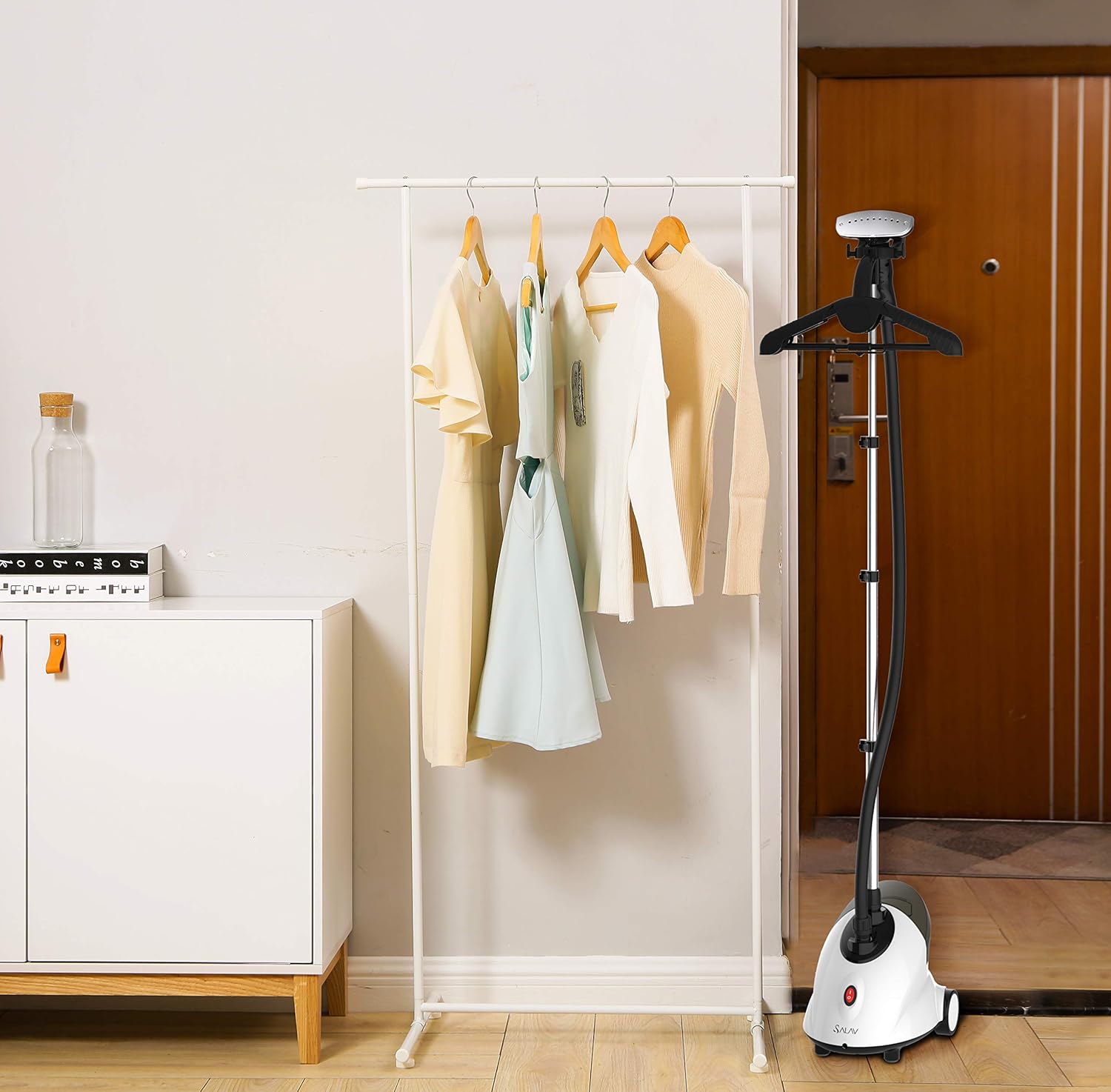 Super Brands SALAV, Performance Series Upright Garment Steamer with Roll Wheels for Easy Movement, GS18-DJ, White Crazy Deals SALAV, Performance Series Upright Garment Steamer with Roll Wheels for Easy Movement, GS18-DJ, White