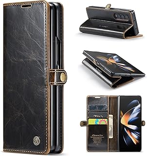 Kowauri Case for Samsung Galaxy Z Fold 4 5G,PU Leather Wallet Folio Flip Phone Case with Card Holder Kickstand Magnetic Closure Shockproof Protection Case for Samsung Galaxy Z Fold 4 5G 2022 (Coffee)