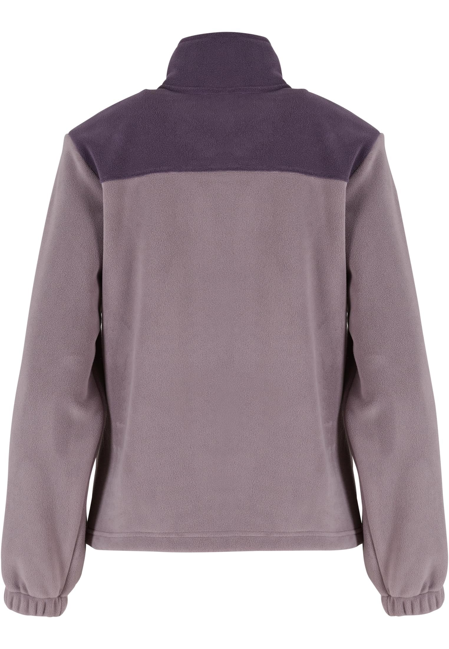 Urban Classics Damska kurtka przejściowa, podwójna kurtka polarowa, dwutonowa kurtka polarowa z wysokim kołnierzem, krój Regular Fit, purplenight/fadedpurple, XS