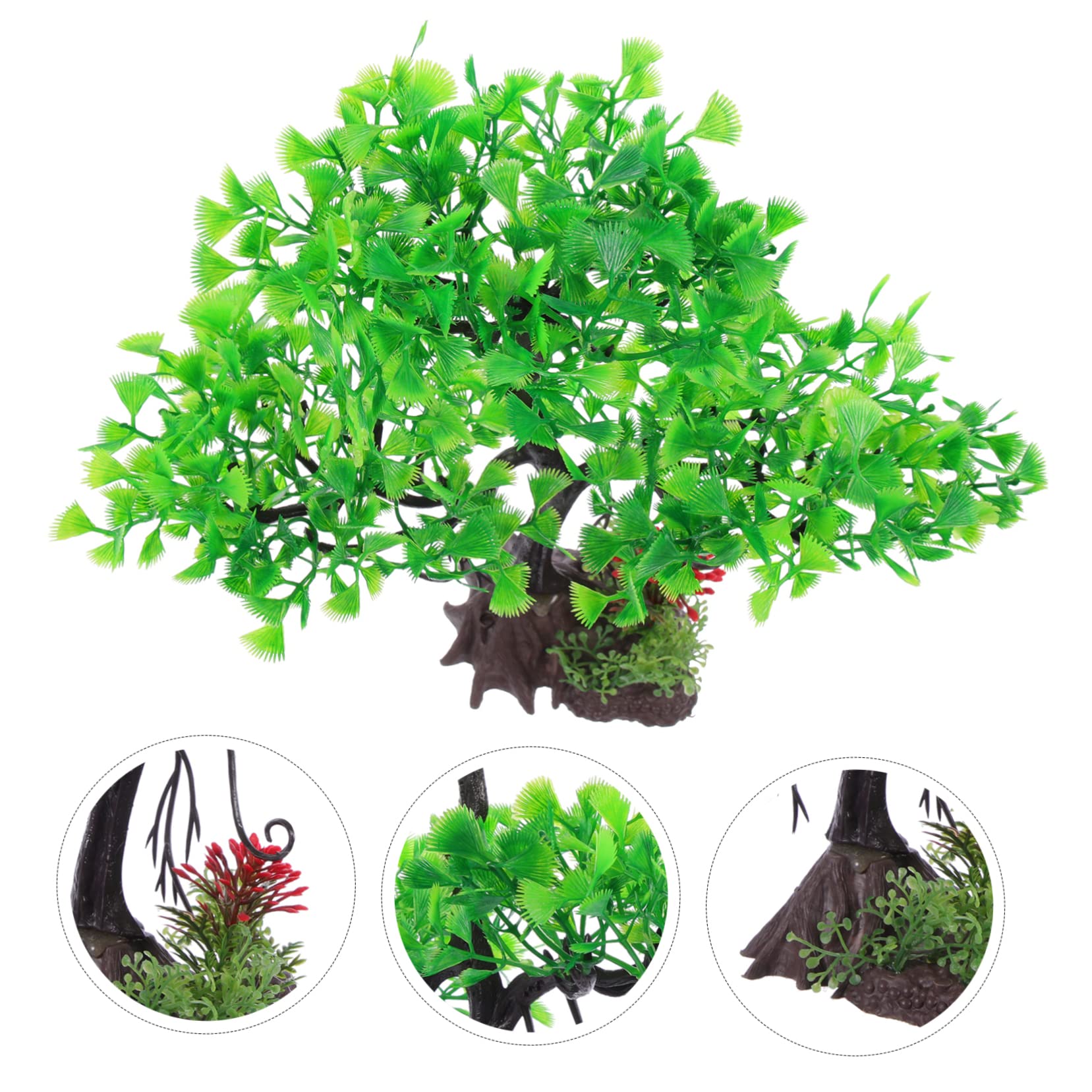 Sosoport 3 Piezas paisajismo del Acuario riego automático de Plantas Neto Artificial Plants decoración pecera Planta ártificial Accesorios Acuario Suministros para peceras Planta de