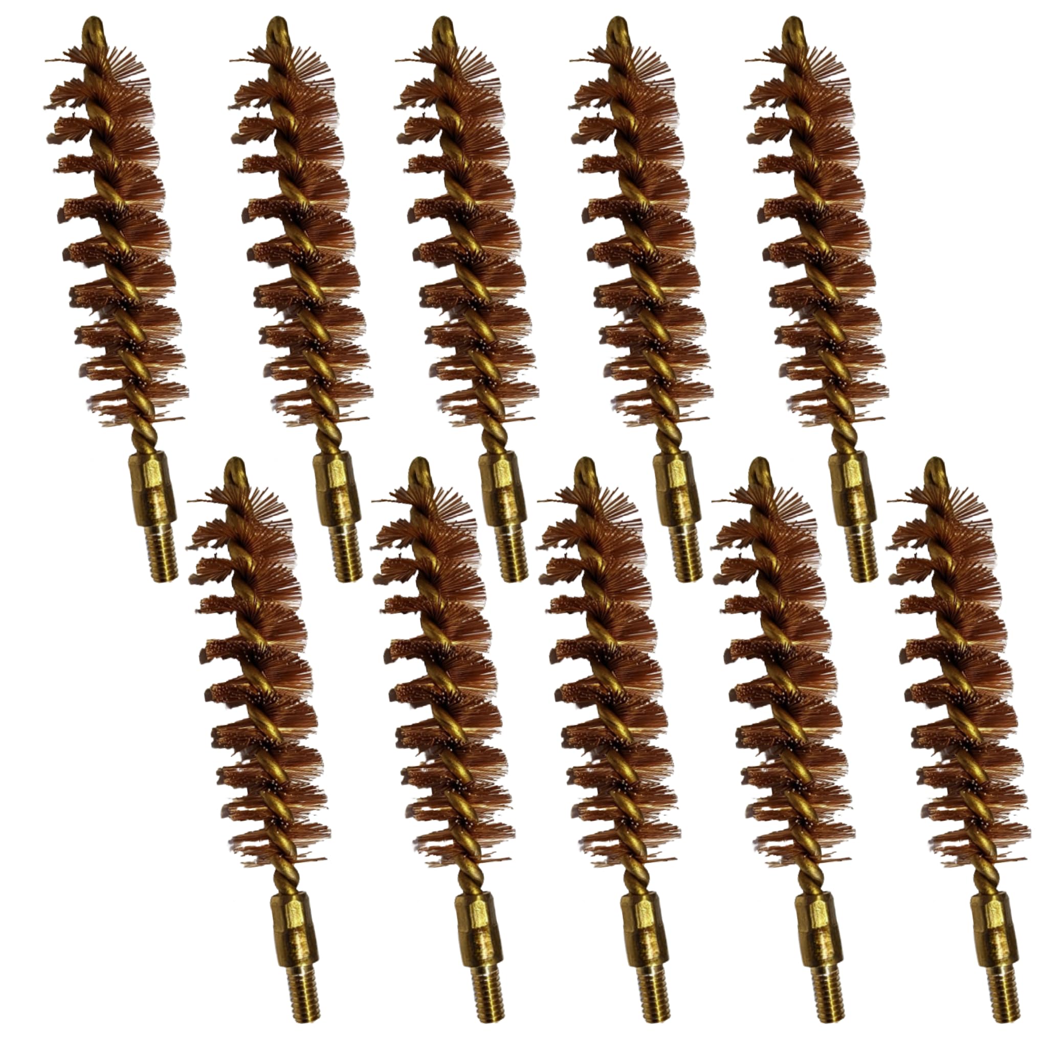 McJ Tools 12 Gauge Shotgun Bronze Bore Brush 10 Pack Heavy Duty Gun Cleaning Tool with Looped Brass Core for Shotgun Barrel Maintenance and Cleaning