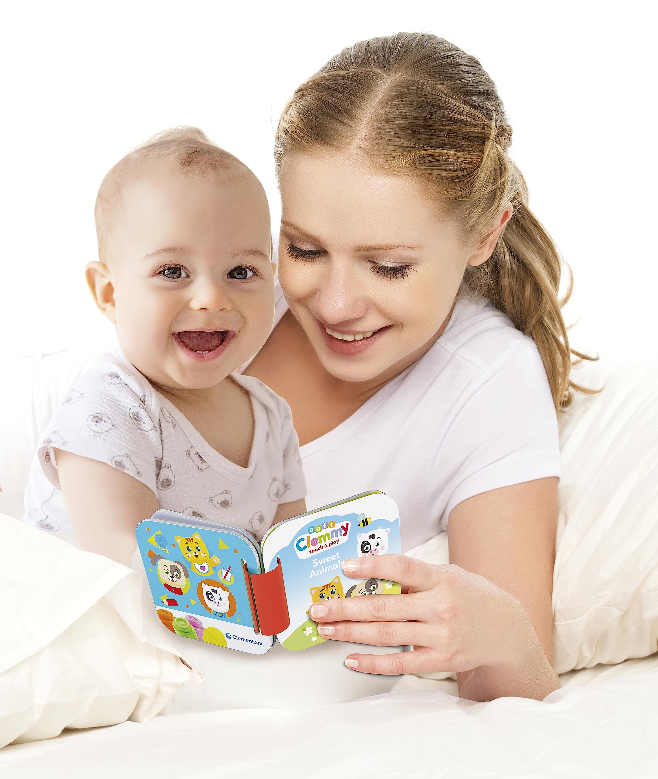 Clementoni - 17849 - Soft Clemmy - Sweet Animals Book Playset - Zabawka Konstrukcyjna Dla Dzieci Od 6 Miesięcy, Miękkie Klocki