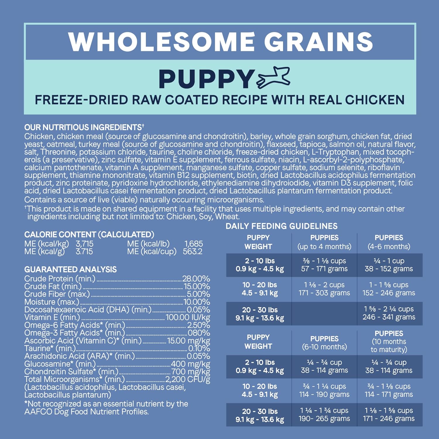 Canidae Pure Petite Premium Freeze-Dried Raw Coated Dry Puppy Food for Small Breed, Limited Ingredient Diet, Chicken Recipe with Wholesome Grains, 4 lb Bag
