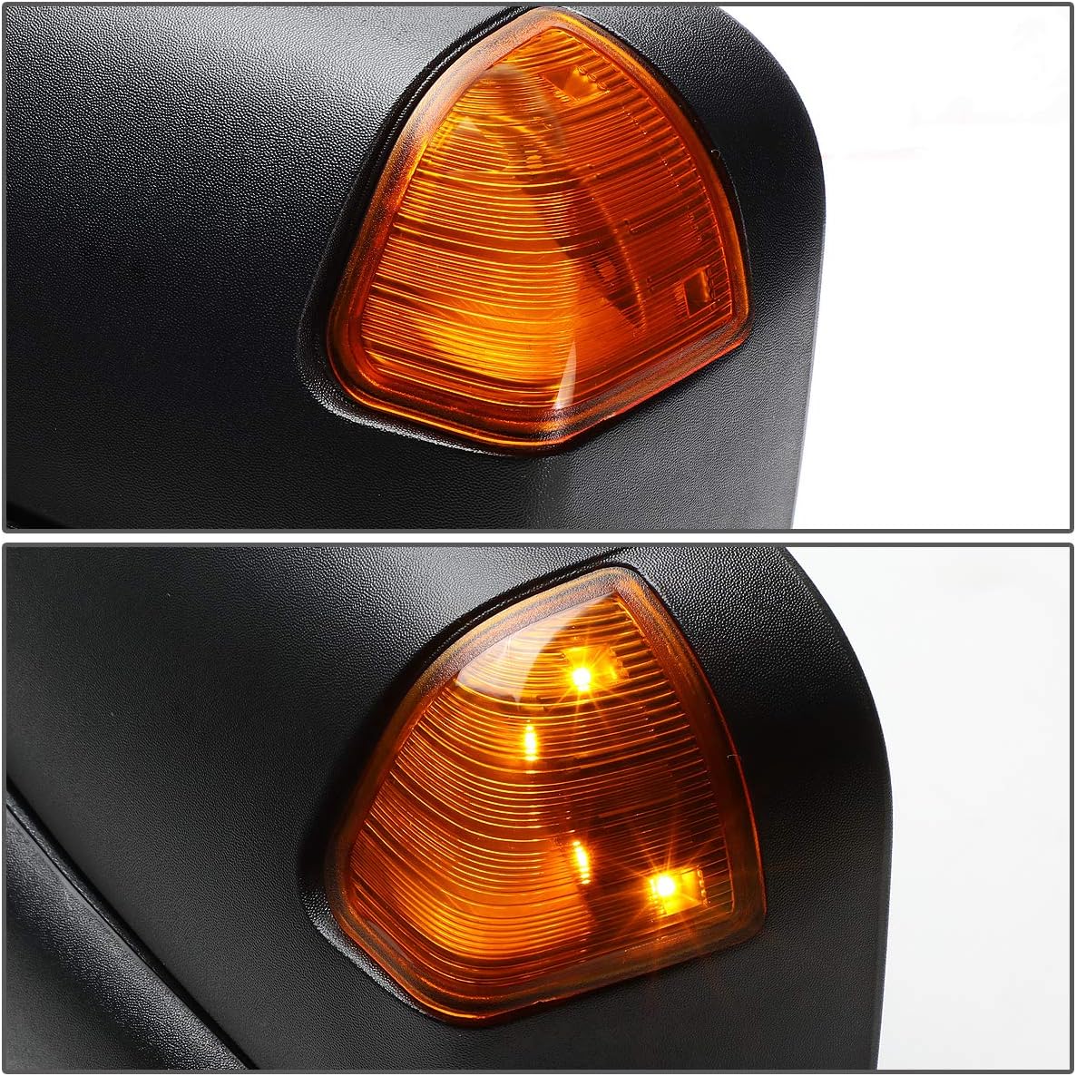 DNA MOTORING TWM-013-T888-BK-AM Pair of Towing Side Mirrors (Driver & Passenger Sides),Black Housing/Amber Corner