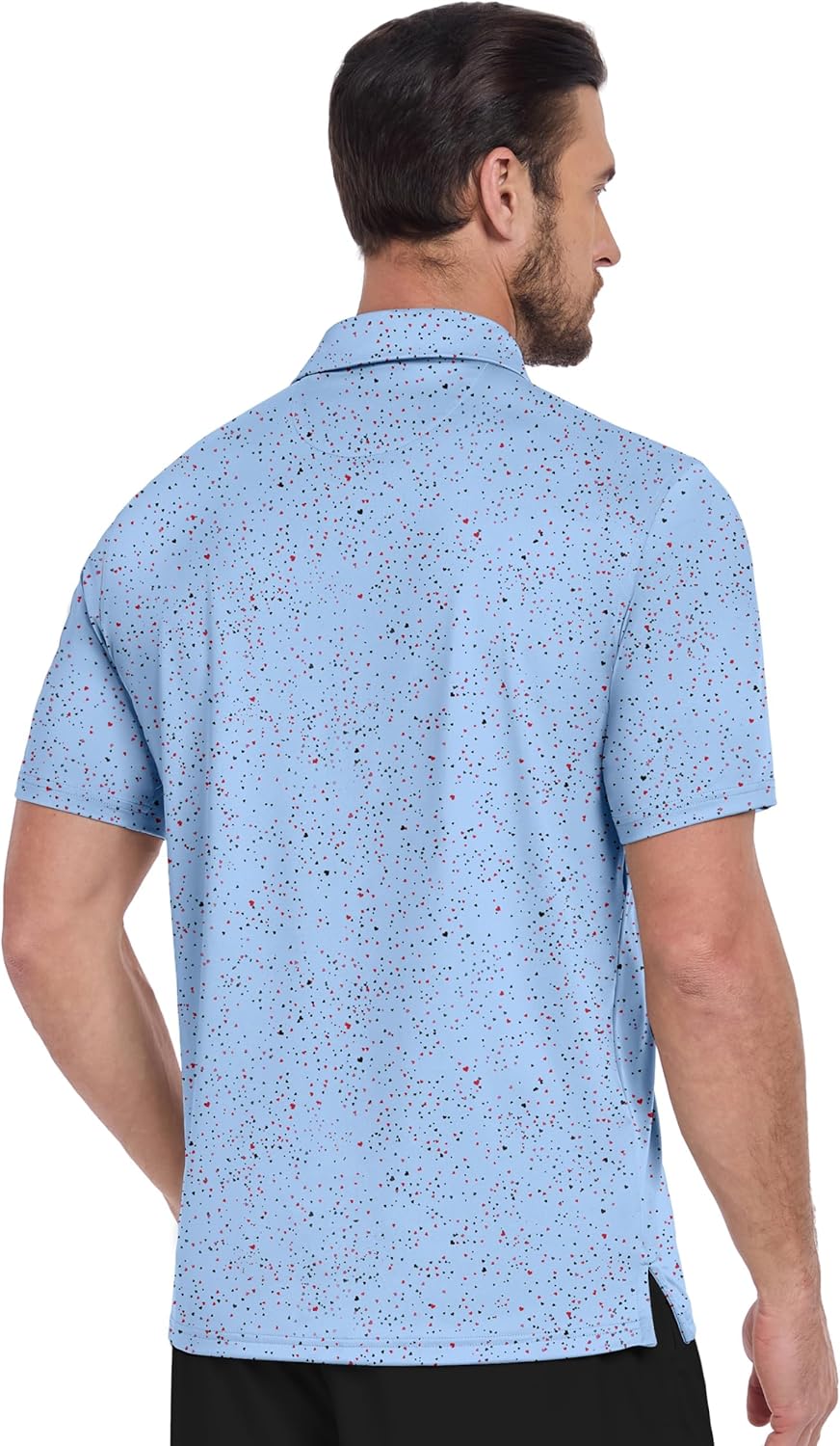 ZITY Mens Golf Shirt Short Sleeve Moisture Wicking Performance Daily Casual Print Patterns Collared Golf Polo Shirts for Men - Image 2