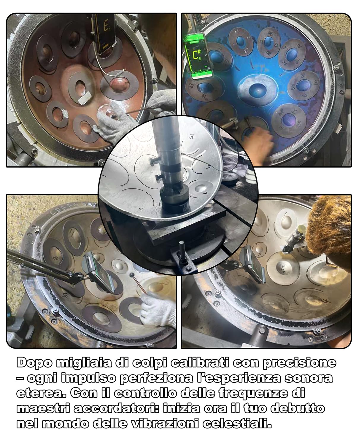 440 Hz Handpan Drum 10 Toni 22 Pollici Handpan Instrument Re Minore Handpan Music Percussione Armonica con Risonanza Confortevole Ideale per Principianti Sound Healing Meditazione