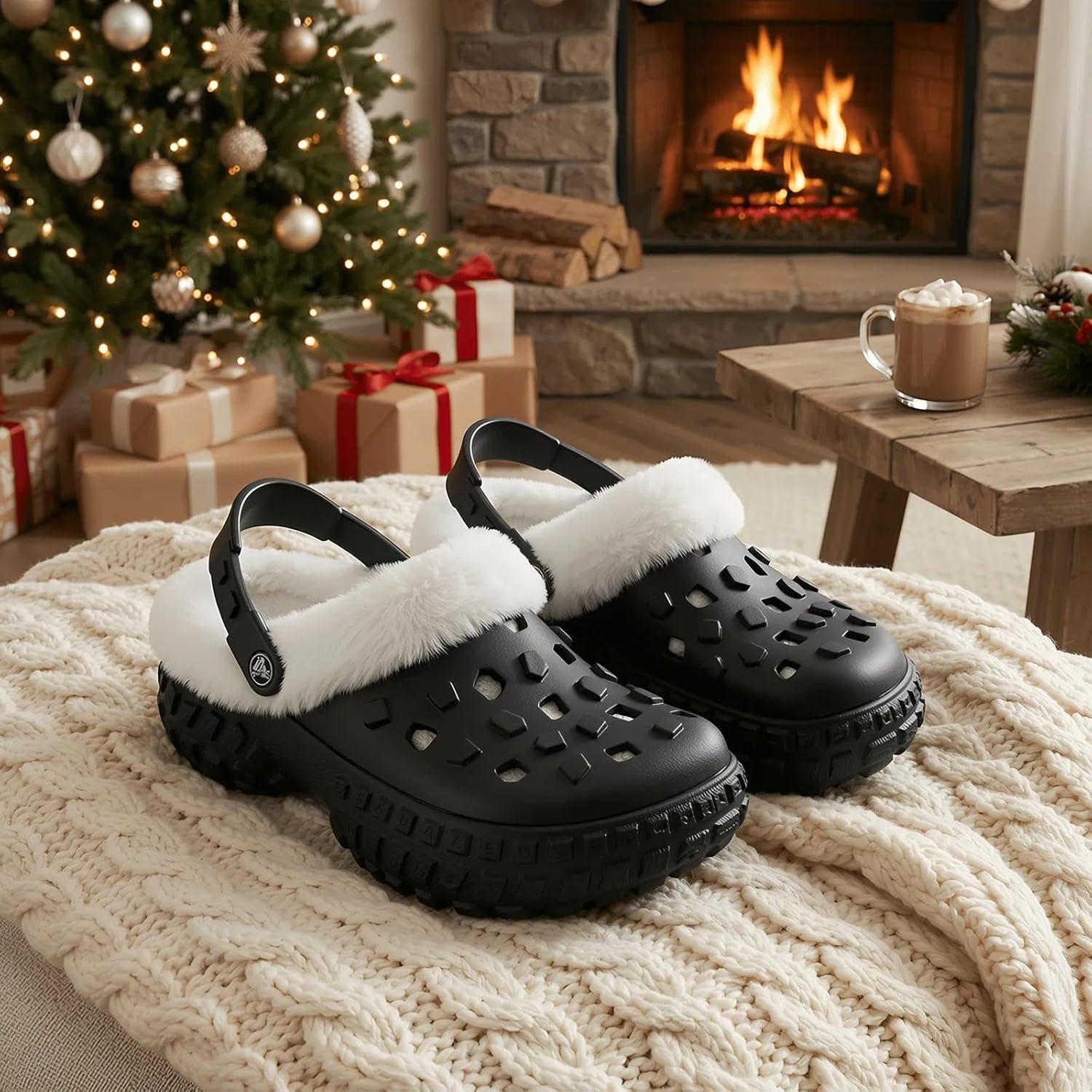 Slippers for Women Men - Waterproof Outdoor Garden Clogs with Non-Slip Sole, Warm Fleece Lined Winter Unisex House Shoes for Indoor Outdoor Comfort - Image 6