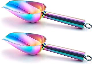TeamFar Mini Scoop Set of 2, 3 Oz Stainless Steel Small Scoop, Colorful ...
