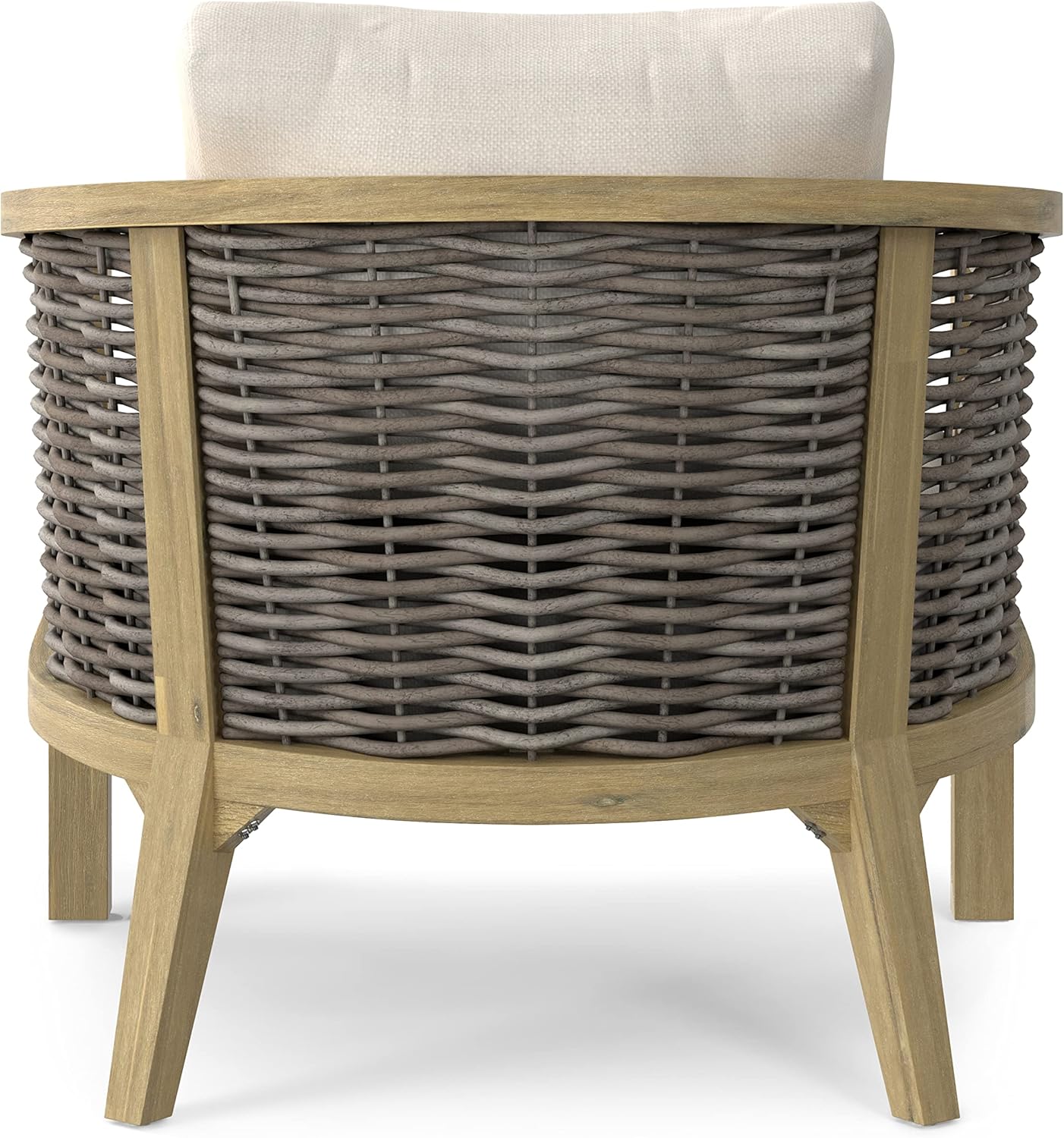 SIMPLIHOME Parkside SOLID ACACIA WOOD 32 inch Wide Irregular Contemporary Outdoor Conversation Chair (Set of 2) in Natural, Fully Assembled for the Living Room and Family Room