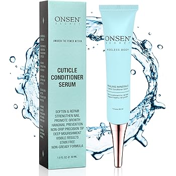 Onsen Cuticle Cream, Cuticle Oil in Deep Action - Japanese Natural Healing Minerals Nail Care Serum and Butter, Sooth, Repair, and Strengthen Cuticles and Nails, Visible Results, Non-Greasy - 1oz