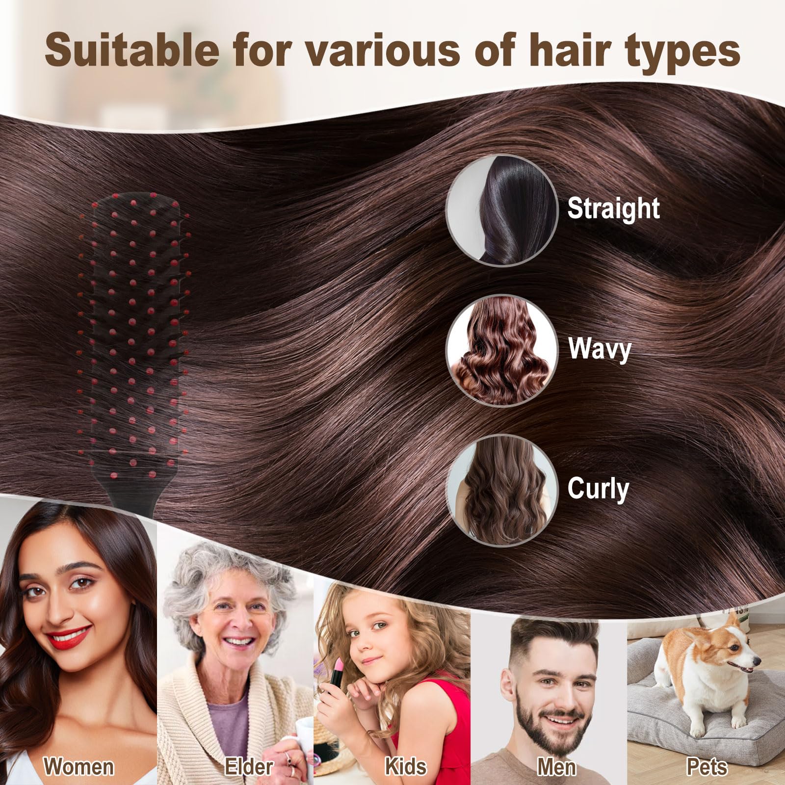 Bulk Haarbürsten für Obdachlose, einzeln verpackt, Haarbürste für lockiges Haar, geeignet für Obdachlose, Unterschlupf, Air Bnb/Hotel/Gästewohnung (100 Stück)