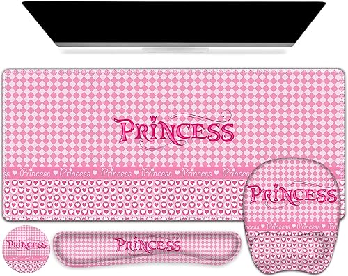 Miniatura 35 de Alfombrilla de ratón grande 4 en 1, juego de reposamuñecas para teclado, alfombrilla de ratón ergonómica con soporte para la muñeca, alfombrilla de