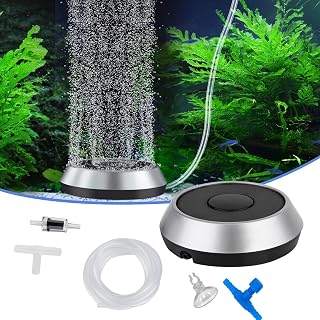 hygger Aquarium Ausströmer Set Luftstein Sauerstoff Diffusor Sprudler für Aquarium,Luftsteinscheibe Fischtank Luftstein 3.5 Inch Luftausströme mit Luftschlauch(M)