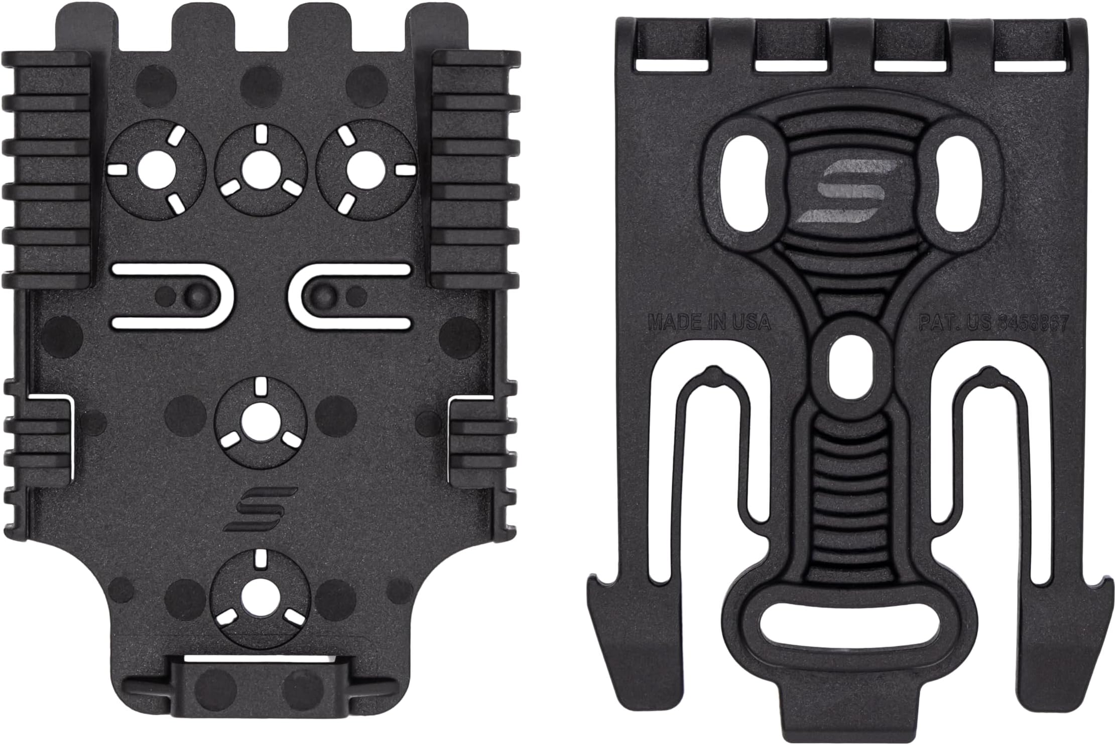 QLS 1-2 Quick Locking System Kit, Platform Attachment for Duty Holsters and Accessories with Locking Fork and Receiver Plate - Level 1 Retention, Black
