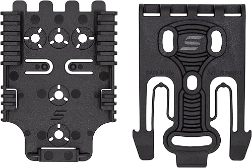 Safariland QLS 1-2 Kit de sistema de bloqueo rápido, accesorio de plataforma para fundas de servicio y accesorios con horquilla de bloqueo y placa