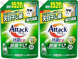[Tack] 抗菌 EX 室内晾晒用 高湿度90% 密集晾晒级强力除臭 洗衣液 液体 替换装 1520克×2个套装