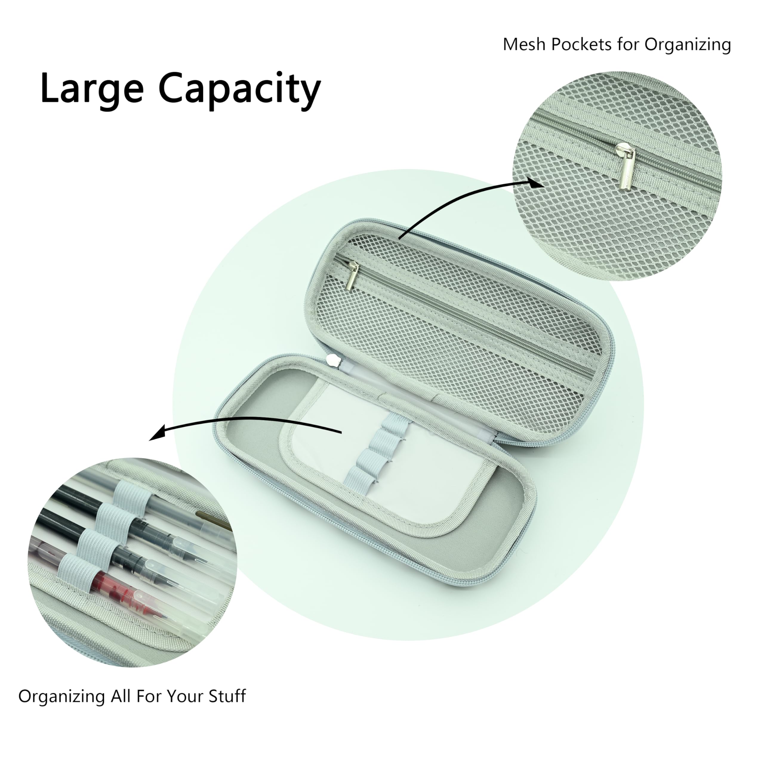 Estuche con Cremallera para Organizador, Estuche de Gran Capacidad, Suministros de Oficina, Fresa, Bolsa