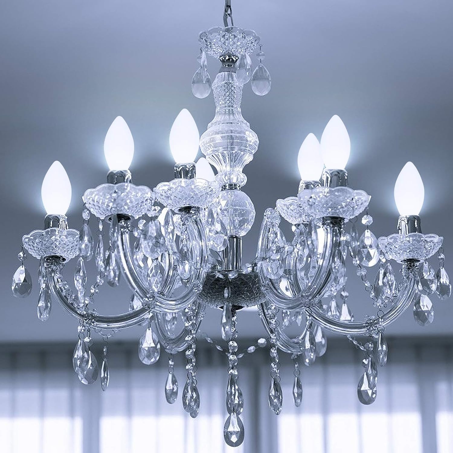 LED Christmas Replacement Bulbs 25 Pack C7, for Outdoor and Indoor, Dimmable, E12 Candelabra Base, Cool White - Image 5