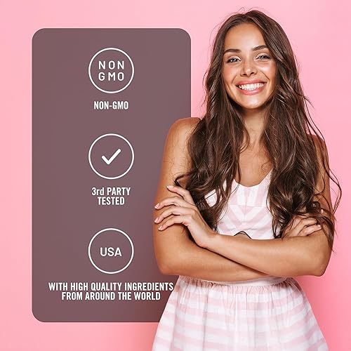 Miniatura 6 de NatureWise Vitamina para el cabello, piel y uñas, biotina 5000mcg con ácido hialurónico, colágeno para mujeres con C, complejo B, D3, A, E, hierro -